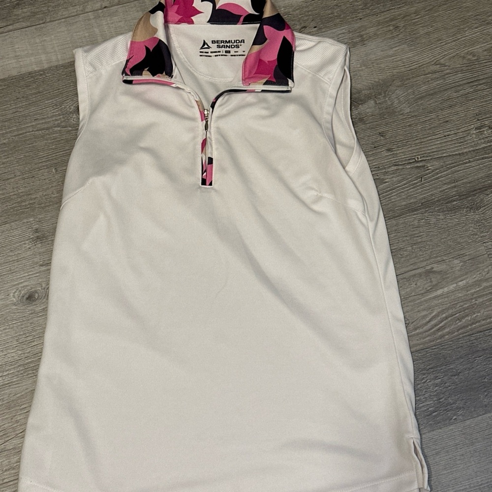 Bermuda sands sleeveless polo top XS